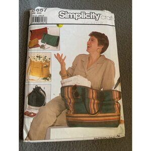 Simplicity 8657 Tote Bag Sewing Pattern One Size Crafts Collection Vintage Desig